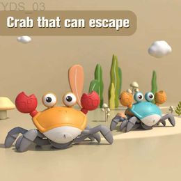 Electric/RC Animals Dancing Crab Escape Crabs Baby Crling Musical Moving Toy Run ay for Babies Interactive Toys YQ240402