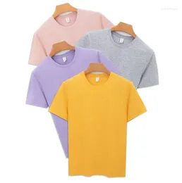 Men's Suits Cotton T-shirt Short Sleeved Casual Solid Round Neck