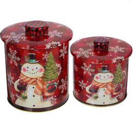 Storage Bottles 2 Pcs Gift Jar Tinplate Candy Boxes For Gifts Loose Tea Canister Cookie With Lid