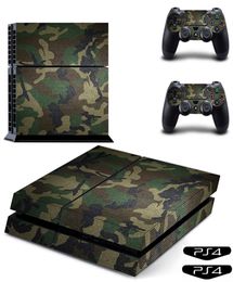 Classic PS4 Sticker Green Camouflage Vinyl Cover Decal PS4 Skin Sticker for Sony Play Station 4 Console and 2 Controller Skin3550975