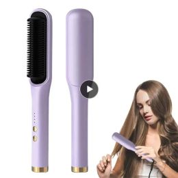 Irons Hair Brush Electric Comb Straightener Hot Air Comb Hair Straightener Brush Multifunctional Fast Heating Curling Iron Styler