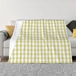 Blankets Fern Green Mini Gingham Cheque Plaid Breathable Soft Flannel Sprint Geometric Tartan Throw Blanket For Couch Car Bedroom