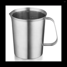 Measuring Tools Stainless Steel Cup With Handle And Pour Lip Metal Pitcher Oz ML Marking 16OZ/500ML