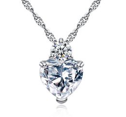 YHAMNI Heart Pendant Necklace 925 Sterling Silver Women Necklaces Wedding Diamond Crystal Collares Colar Jewerly XN299202577