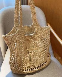 Fashion Designer Beach Bags RAFFIA Casual Tote Womens Luxury Woven Hollow Bag New Summer Vacation Items Ladies Handbags Totes Straw