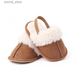 First Walkers Baby Shoes Slippers Newborn First Walkers Infant Boy Girl kid Soft Sole Fleece Plush Warm Slipper Shoes 0-18M L240402