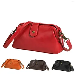 Evening Bags Women'S Fashionable Soft Leather Retro Messenger Bag One Shoulder Tote