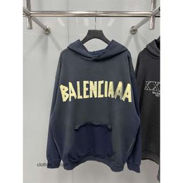 designer hoodie balencigs Fashion Hoodies Hoody Mens Sweaters High Quality 24SS B Home High Quality Yellow Tape Printed OS Loose Fit V9Y4
