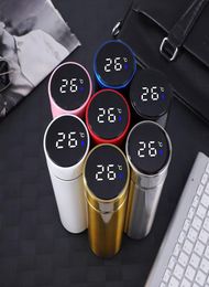 Water Bottles Touch Display Temperature Cup Metal Thermos Cup Insulated LED6783810