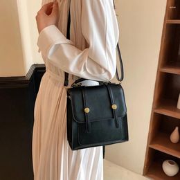 School Bags Vintage Backpack Leather Classic Shoulder For Women Luxury Designer 2024 Crossbody Handbag Fashion Trendy Solid