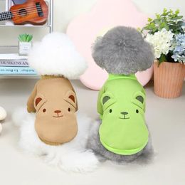 Dog Apparel Pet Cat Autumn And Winter Clothes Embroidered Bear Hoodie Warm Cold Modelling Cute Fashion