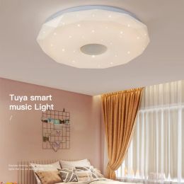 Smart WIFI LED Ceiling Light with Bluetooth Speaker RGB Dimmable APP Compatible with Alexa Google Home Living Room Ambient Light