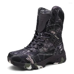 Fitness Shoes Men's Outdoor Climbing Waterproof Camouflage Combat Boots Jungle Hiking Hunting Military Training Tactical Boot High