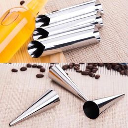 Baking Tools Sell 3pcs/lot Stainless Steel Spiral Tube Cones Horn Baked Croissants DIY Essential Cake Mould
