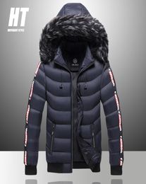 Winter Jacket Men Fur Collar Warm Thick Parka Male Outerwear Thermal Wool Liner Down Coats Fleece Hooded Snow 2208188315196