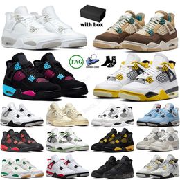 Basketball Shoes 4s Designer Sports Red Thunder Pine Green Men Women Black Cat University Blue White Cement Photon Dust Leather 4 Sneakers Size EUR36-47 With box