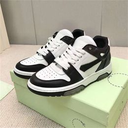 Offes Women Top Quality Shoes Out of Office Low-tops Black White Pink Leather Light Blue Patent Runners Sneaker 36-45
