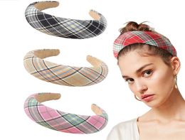 Girls lattice print hair accessories 11 style Sponge headband kid hair band girl headdress hoop Hair Sticks Knot head hoop EJJ2497957260