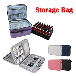 Storage Bags Travel Accessory Digital Bag Electronic Accessories Cable USB Organiser Double Layer Nail Polish Cosmetic Stoage Holder