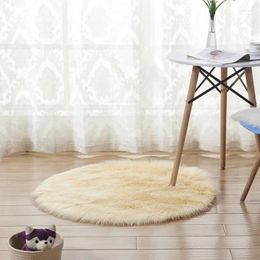 Carpets Warm Plush Rug Chair Cover Bedroom Cushion Soft Fur Seat Round Living Room Decorative Carpet Drop