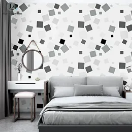 Wallpapers Nordic Wallpaper Ins Black And White Lattice Geometric Pattern Wall Paper Bedroom Living Room Korean Modern Minimalist