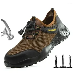 Boots 2024 Summer AIR Mesh Breathable Work Men Non-slip Wear-resistant Indestructible Safety Shoes Men's Construction