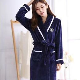 003 men's and women's matching home robes Soft fluffy cotton shawl collar pajamas designer luxury vintage bathrobes tn