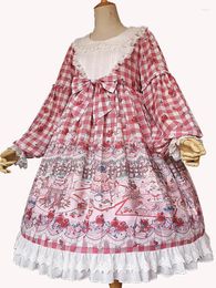 Abiti casual Festa nella foresta - Dolce vestito Lolita stampato a maniche lunghe di Infanta