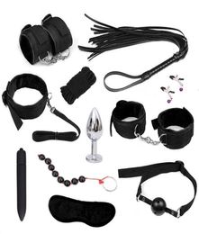 Sex Toys for Couples Exotic Accessories Nylon BDSM Sex Bondage Set Sexy Lingerie Hand s Whip Rope Anal Vibrator Sex Products Y19121672202