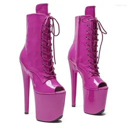 Dance Shoes 20CM/8inches PU Upper Modern Sexy Nightclub Pole High Heel Platform Women's Boots 245