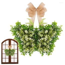 Decorative Flowers Artificial Spring Wreaths Front Door Faux Plant Butterfly Decoration Garland Home Decor Weather-Resistant For Window