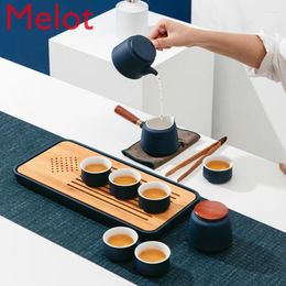 Teaware Sets Kuanhong Tea Set Household Small Simple Office Ceramic Side Handle Pot Water Storage Type Dry Bubble Tray