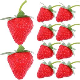 Decorative Flowers 24pcs Artificial Strawberry Simulation Fake Fruit For Display