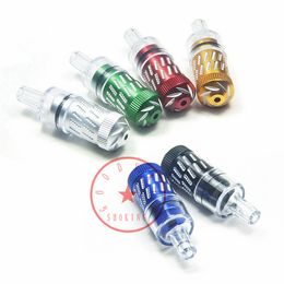 Latest Mini Colorful Aluminium Alloy Pipes Tube One Hitter Portable Herb Tobacco Filter Silver Screen Smoking Cigarette Holder Handpipe Nipple Style Tip DHL