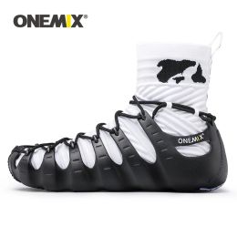 Boots Onemix Walkiing Shoes for Men Casual High Top Sock Shoes Original Personality Women Gladiator Sandals Outdoor Trekking Sneakers