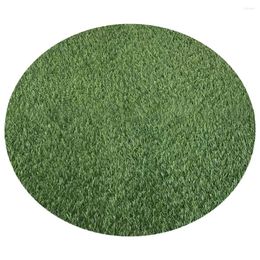 Decorative Flowers Round Area Rug Artificial Turf Table Placemats Simulated Grass Decor Accessories Fake