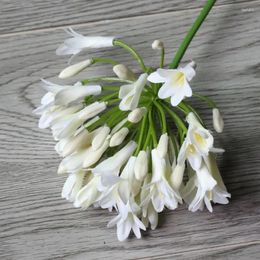 Decorative Flowers Luxury African Agapanthus Flower Branch Fleurs Artificielles For Home Wedding Decoration Fake Wreath