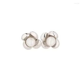 Stud Earrings Lefei Fashion Trendy Classic Luxury Fresh Design Retro Flower Shell Pearl For Women Silver 925 Party Charm Jewellery Gift