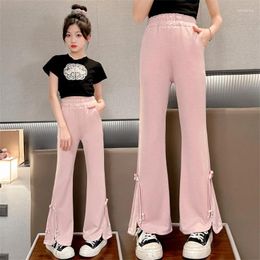 Trousers Girls' Summer Pants 2024 Medium Children Korean Version Of 6-12 Years Old 14years Bell Bottoms