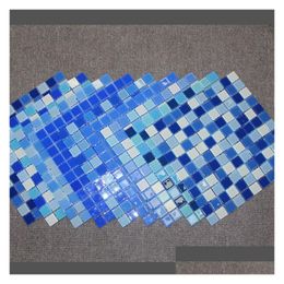 Mosaic Glass Crystal Tv Background Wall Stickers Swimming Pool Blue Bathroom Balcony Drop Delivery Home Garden Building Supplies Til Dhg0M