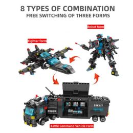 Building Blocks SWAT Team Mechanical Police Car Robot Small Assembled Colourful Bricks Model Toys For Children Birthday Gifts