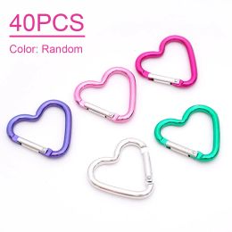 Accessories Outdoor Sports Keychain Clip Heart Shape Portable Camping Hiking Mini Carabiner For Travelling Home RV Heavy Duty Aluminium Alloy