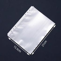 50pcs A5 Transparent File Holder Binder Card Pouch 6 Holes Bags Loose Leaf Document Sheet Protectors Storage Organiser Pockets