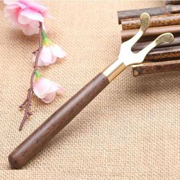 Tea Scoops Teapot Lid Clip Wooden Handle Kettle Cover Fork For Cast Iron Japanese Pot Heat Insulation