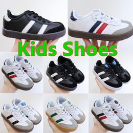 designer Kids shoes Toddler Sneakers Children Skateboarding shoes BLACK white grey color Infant Boys Girls Baby TrainersWma9#