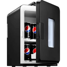 Mini Refrigerator with 15 Liters/21 Cans, AC+DC Power Supply, Bedrooms, Cars, Offices, Thermoelectric Coolers Heaters, Skincare Refrigerator, Suitable for Food,
