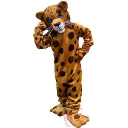 halloween Yellow Brown Leopard Mascot Costume Cartoon Character Outfits Suit Christmas Carnival Unisex Adults Carnival Birthday Party Dress