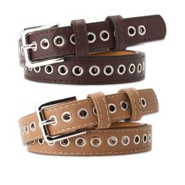 New Metal Whole Eye Belt Womens Without Punching Korean Versatile Fashion Hollow Decorative