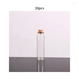 Storage Bottles 30pcs Mini Glass Jars With Wood Cork Stoppers Tiny Wishing Message Bottle For Wedding
