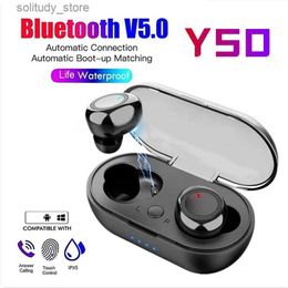 Cell Phone Earphones TWS Y50 Bluetooth earphones wireless earphones IPX7 waterproof deep bass earphones true wireless stereo earphones sports earphones Q240402